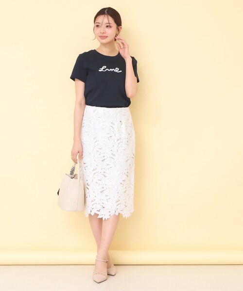 index(インデックス)の「【接触冷感/UVケア】リボンテープロゴTシャツ《洗濯機OK》(Tシャツ/カットソー・レディース・オフホワイト/ネイビー系5/ピンク/ダークグレー・40/38/36)」の18枚目の写真