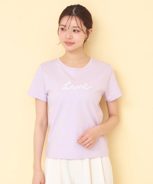 index(インデックス)の「【接触冷感/UVケア】リボンテープロゴTシャツ《洗濯機OK》(Tシャツ/カットソー・レディース・オフホワイト/ネイビー系5/ピンク/ダークグレー・40/38/36)」の21枚目の写真