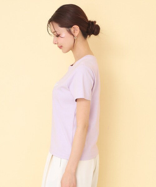 index(インデックス)の「【接触冷感/UVケア】リボンテープロゴTシャツ《洗濯機OK》(Tシャツ/カットソー・レディース・オフホワイト/ネイビー系5/ピンク/ダークグレー・40/38/36)」の22枚目の写真