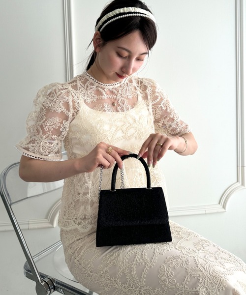 MYMOOD.(マイムード)の「2WAYスクエアハンドバッグ ショルダーバッグ パーティーバッグ結婚式 オケージョン パーティー お呼ばれ(クラッチバッグ・レディース・ゴールド/ブラック/シルバー・FREE)」の12枚目の写真