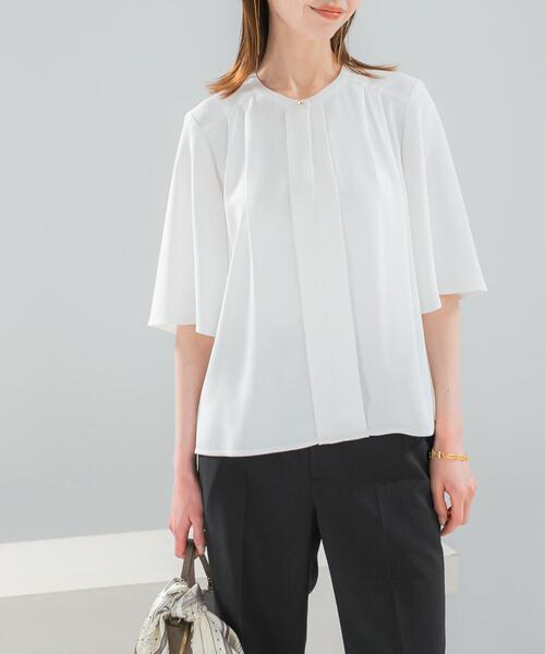 URBAN RESEARCH ROSSO WOMEN(アーバンリサーチ ロッソ)の「2WAYウォッシャブルフレアスリーブ ブラウス(シャツ/ブラウス・レディース・ブルー系その他/ブラック/オフホワイト・FREE)」の4枚目の写真