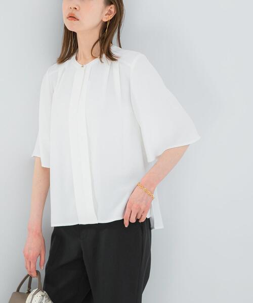 URBAN RESEARCH ROSSO WOMEN(アーバンリサーチ ロッソ)の「2WAYウォッシャブルフレアスリーブ ブラウス(シャツ/ブラウス・レディース・ブルー系その他/ブラック/オフホワイト・FREE)」の6枚目の写真