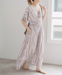 NE QUITTEZ PAS!（ヌキテパ）の「《別注カラー有 / 追加》ne Quittez pas Cotton Voile Stripe Waist Gather Dress（ワンピース）」