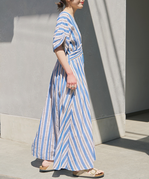 別注カラー有 / 追加》ne Quittez pas Cotton Voile Stripe Waist 別注カラー有 / 追加》ne Quittez pas Cotton Voile Stripe Waist
