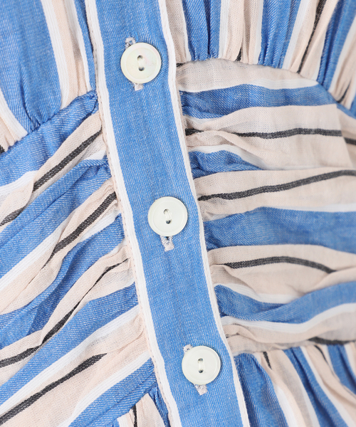 Spick & Span(スピックアンドスパン)の「《WEB限定追加》ne Quittez pas Cotton Voile Stripe Waist Gather Dress(ワンピース・レディース・ラベンダー/ブルー・MEDIUM)」の20枚目の写真