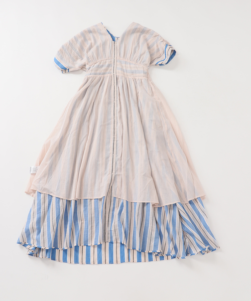 Spick & Span(スピックアンドスパン)の「《WEB限定追加》ne Quittez pas Cotton Voile Stripe Waist Gather Dress(ワンピース・レディース・ラベンダー/ブルー・MEDIUM)」の21枚目の写真