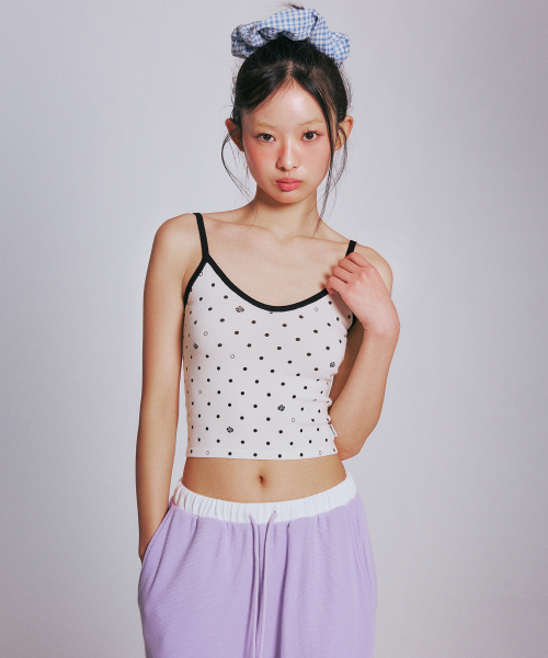 YOUHEE(ユヒ)の「ROSE DOT KNIT SLEEVELESS_IVORY(Tシャツ/カットソー・レディース・その他・FREE)」の1枚目の写真