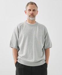 【ATON / エイトン】COTTON WASHI KNIT HALF SLEEVE CREWNECK SWEATER