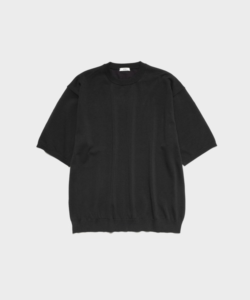 ATON(エイトン)の「【ATON / エイトン】COTTON WASHI KNIT HALF SLEEVE CREWNECK SWEATER(ニット/セーター・メンズ・ダークグレー/グレー・6/4)」の7枚目の写真