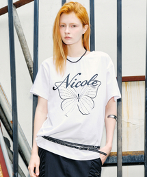 NICOLE BUTTERFLY SLEEVE TOP_WHITE BLACK