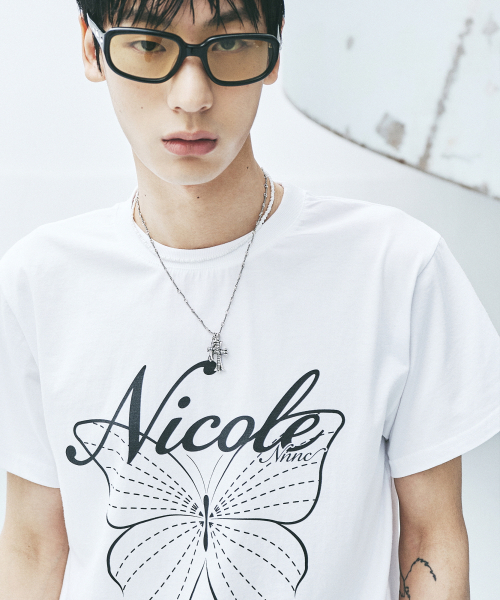NICK&NICOLE(ニックアンドニコール)の「NICOLE BUTTERFLY SLEEVE TOP_WHITE BLACK(Tシャツ/カットソー・レディース・その他・MEDIUM/LARGE)」の4枚目の写真