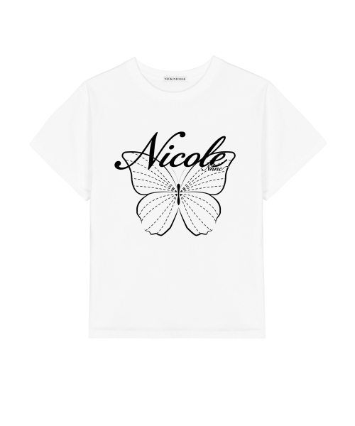 NICK&NICOLE(ニックアンドニコール)の「NICOLE BUTTERFLY SLEEVE TOP_WHITE BLACK(Tシャツ/カットソー・レディース・その他・MEDIUM/LARGE)」の6枚目の写真