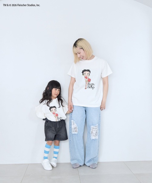 LOWRYS FARM(ローリーズファーム)の「BettyフリルTEE 668081(Tシャツ/カットソー・キッズ・ネイビー/オフホワイト・130cm/120cm/110cm/150cm/140cm)」の3枚目の写真