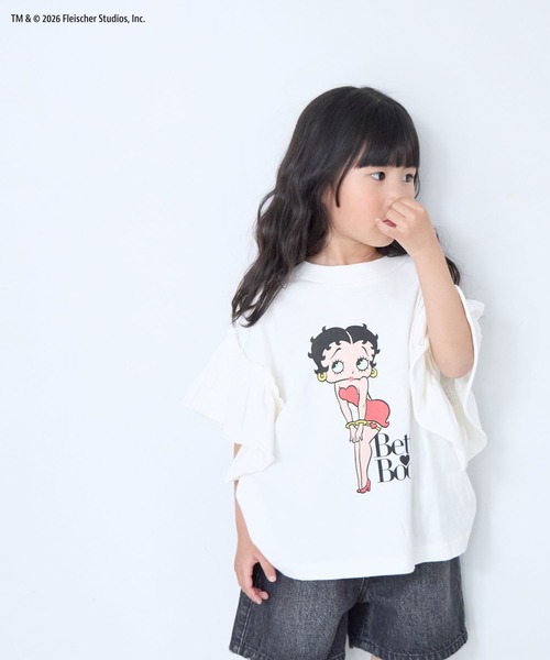 LOWRYS FARM(ローリーズファーム)の「BettyフリルTEE 668081(Tシャツ/カットソー・キッズ・ネイビー/オフホワイト・130cm/120cm/110cm/150cm/140cm)」の6枚目の写真