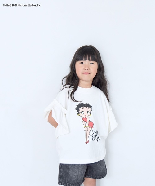 LOWRYS FARM(ローリーズファーム)の「BettyフリルTEE 668081(Tシャツ/カットソー・キッズ・ネイビー/オフホワイト・130cm/120cm/110cm/150cm/140cm)」の7枚目の写真