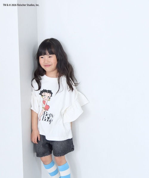 LOWRYS FARM(ローリーズファーム)の「BettyフリルTEE 668081(Tシャツ/カットソー・キッズ・ネイビー/オフホワイト・130cm/120cm/110cm/150cm/140cm)」の8枚目の写真