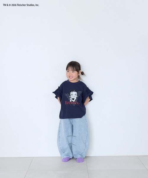 LOWRYS FARM(ローリーズファーム)の「BettyフリルTEE 668081(Tシャツ/カットソー・キッズ・ネイビー/オフホワイト・130cm/120cm/110cm/150cm/140cm)」の9枚目の写真