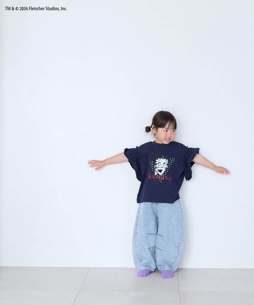 LOWRYS FARM(ローリーズファーム)の「BettyフリルTEE 668081(Tシャツ/カットソー・キッズ・ネイビー/オフホワイト・130cm/120cm/110cm/150cm/140cm)」の10枚目の写真