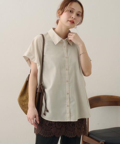 DISCOAT(ディスコート)の「【Noka/WEB限定】レギュラーカラーフレンチシャツ(シャツ/ブラウス・レディース・イエロー/ネイビー/ライトグレー・FREE)」の2枚目の写真