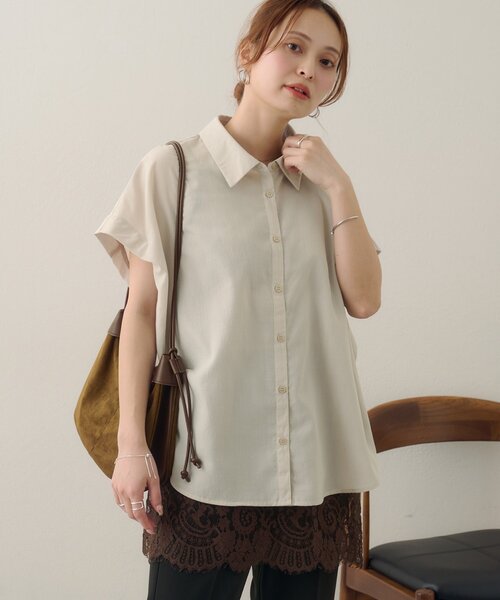 DISCOAT(ディスコート)の「【Noka/WEB限定】レギュラーカラーフレンチシャツ(シャツ/ブラウス・レディース・イエロー/ネイビー/ライトグレー・FREE)」の9枚目の写真