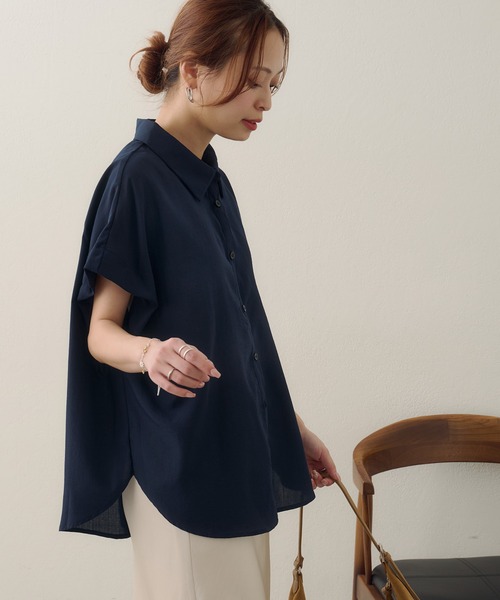 DISCOAT(ディスコート)の「【Noka/WEB限定】レギュラーカラーフレンチシャツ(シャツ/ブラウス・レディース・イエロー/ネイビー/ライトグレー・FREE)」の19枚目の写真