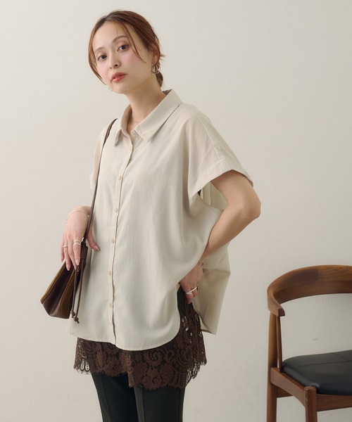 DISCOAT(ディスコート)の「【Noka/WEB限定】レギュラーカラーフレンチシャツ(シャツ/ブラウス・レディース・イエロー/ネイビー/ライトグレー・FREE)」の10枚目の写真