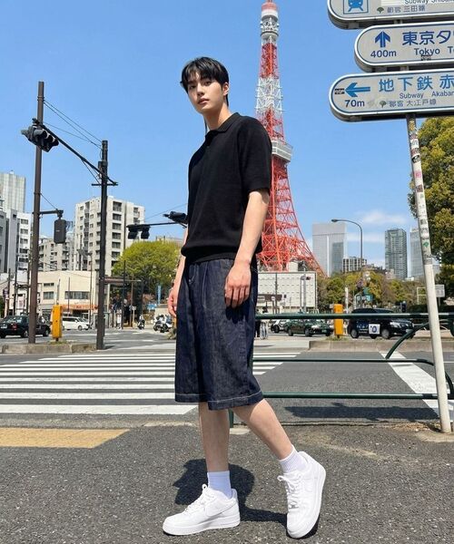 CHAMBROS（チャンブロス）の「オーバーサイズカラー半袖ニット[黒無地]（ニット/セーター・メンズ・その他・MEDIUM/LARGE/X-LARGE）」の6枚目の写真