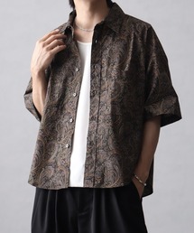 Art re A select（アトリエセレクト）の「【MADE IN JAPAN】ペイズリー総柄 クロップド ハーフスリーブシャツ（シャツ/ブラウス）」
