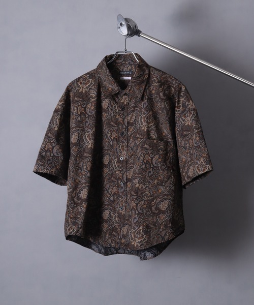 MADE IN JAPAN】ペイズリー総柄 クロップド ハーフスリーブシャツ