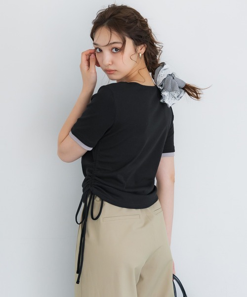 coca(coca)(コカ)の「サイドギャザーレイヤードTシャツ(Tシャツ/カットソー・レディース・グレー/ブラック・L/M/S)」の9枚目の写真