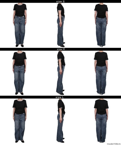 coca(coca)(コカ)の「サイドギャザーレイヤードTシャツ(Tシャツ/カットソー・レディース・グレー/ブラック・L/M/S)」の17枚目の写真