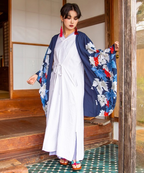 カヤ(カヤ)の「【カヤ】透かしちぢみインナーノースリーブワンピース(ワンピース・レディース・パープル/グリーン/スミクロ/キナリ・FREE)」の9枚目の写真