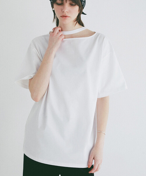 CLANE/クラネ W FACE NOTCHED RIB OVER TOPS/ダブルフェイスノッチド