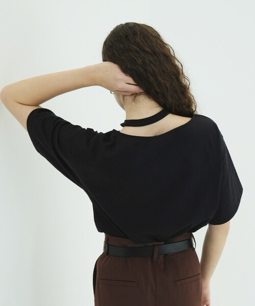 FREAK'S STORE(フリークスストア)の「CLANE/クラネ W FACE NOTCHED RIB OVER TOPS/ダブルフェイスノッチドリブオーバートップス(Tシャツ/カットソー・レディース・サックスブルー/ブラック/オフホワイト・フリ-)」の20枚目の写真