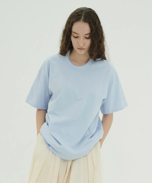FREAK'S STORE(フリークスストア)の「CLANE/クラネ W FACE NOTCHED RIB OVER TOPS/ダブルフェイスノッチドリブオーバートップス(Tシャツ/カットソー・レディース・サックスブルー/ブラック/オフホワイト・フリ-)」の12枚目の写真
