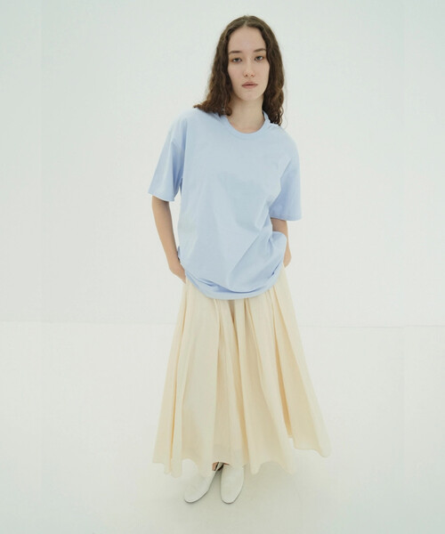 FREAK'S STORE(フリークスストア)の「CLANE/クラネ W FACE NOTCHED RIB OVER TOPS/ダブルフェイスノッチドリブオーバートップス(Tシャツ/カットソー・レディース・サックスブルー/ブラック/オフホワイト・フリ-)」の16枚目の写真