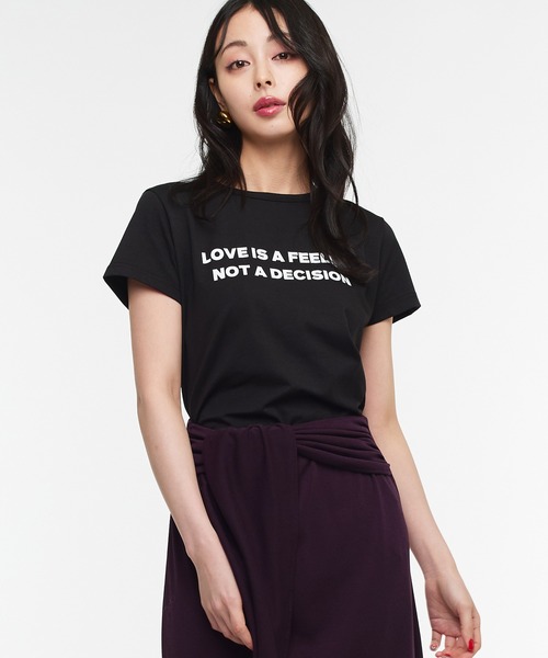 Narcissus（ナルシス）の「【Narcissus】ロゴTシャツ 半袖 コンパクトT カットソー（Tシャツ/カットソー・レディース・ホワイト/チャコール/ブラック・FREE）」の2枚目の写真