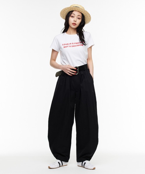Narcissus（ナルシス）の「【Narcissus】ロゴTシャツ 半袖 コンパクトT カットソー（Tシャツ/カットソー・レディース・ホワイト/チャコール/ブラック・FREE）」の4枚目の写真