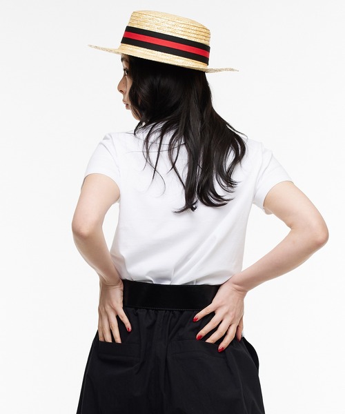 Narcissus（ナルシス）の「【Narcissus】ロゴTシャツ 半袖 コンパクトT カットソー（Tシャツ/カットソー・レディース・ホワイト/チャコール/ブラック・FREE）」の6枚目の写真