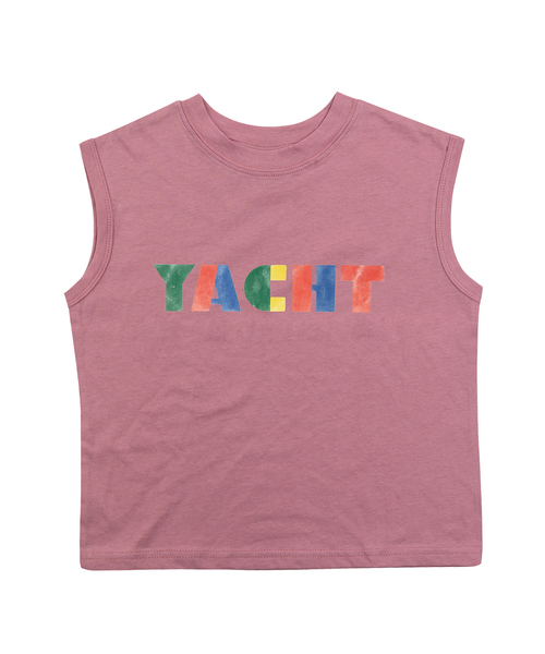 BEACHESAND CREAM KIDS(ビーチスアンドクリームキッズ)の「ヨット 袖なしTシャツ - グレイッシュピンク(Tシャツ/カットソー・レディース・ピンク・SMALL/MEDIUM/LARGE)」の1枚目の写真