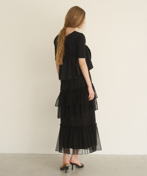 MIELI INVARIANT(ミエリインヴァリアント)の「Lame Tulle Tiered Skirt(スカート・レディース・アイボリー/グレー系その他/ブラック・FREE)」の14枚目の写真
