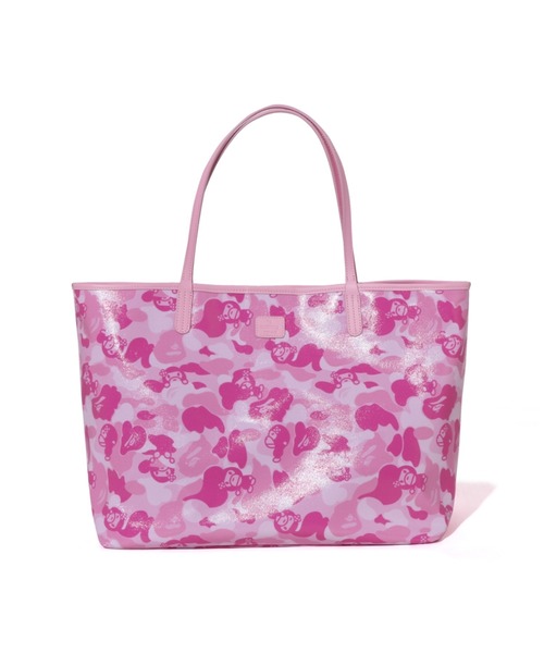 A BATHING APE(アベイシングエイプ)の「BABY LISA ABC CAMO TOTE BAG(トートバッグ・レディース・ピンク/サックスブルー・FREE)」の4枚目の写真