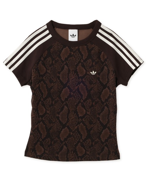 adidas(アディダス)の「adidas SNAKE PRINT CALI TEE / アディダス スネーク プリント カリ Tシャツ(Tシャツ/カットソー・レディース・ブラウン・S/M/L)」の4枚目の写真