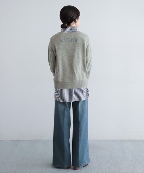 NOMBRE IMPAIR(ノンブルアンペール)の「【予約】スワン刺繍 クルーネックカーデ(ニット/セーター・レディース・グレー/ネイビー・FREE)」の11枚目の写真