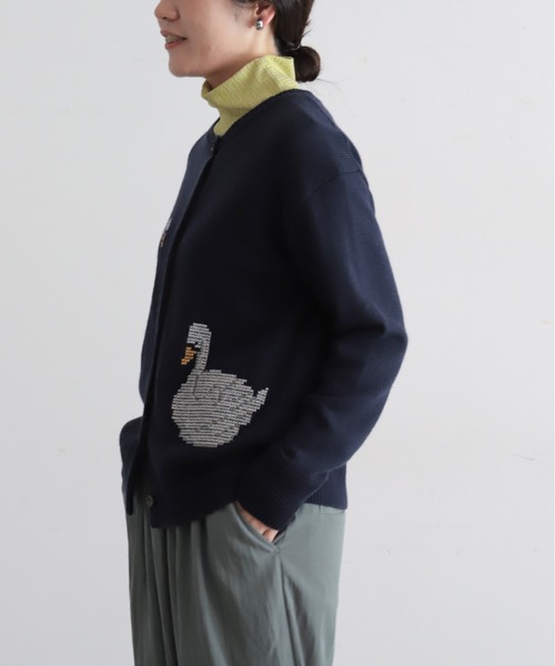 NOMBRE IMPAIR(ノンブルアンペール)の「【予約】スワン刺繍 クルーネックカーデ(ニット/セーター・レディース・グレー/ネイビー・FREE)」の16枚目の写真