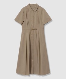 オフショルシャツレイヤードライクワンピース（シャツワンピース