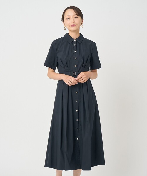 ANAYI(アナイ)の「ストレッチブロードタックシャツ ワンピース(シャツワンピース・レディース・ブルー/ネイビー/ベージュ・38/36)」の7枚目の写真