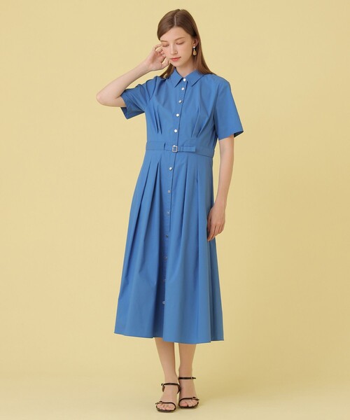 ANAYI(アナイ)の「ストレッチブロードタックシャツ ワンピース(シャツワンピース・レディース・ブルー/ネイビー/ベージュ・38/36)」の12枚目の写真