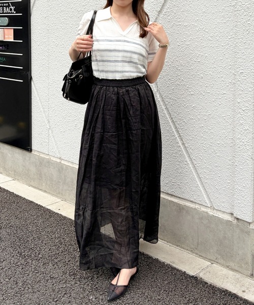 MISCH MASCH（ミッシュマッシュ）の「2026春夏新作 配色ボーダースキッパーニット（ニット/セーター・レディース・ブルー/ピンク・ﾌﾘ-）」の16枚目の写真