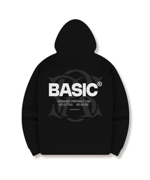 Base Mark 2-Way Oversized Hoodie Zip-Up 3 Color [BLBH_2004]